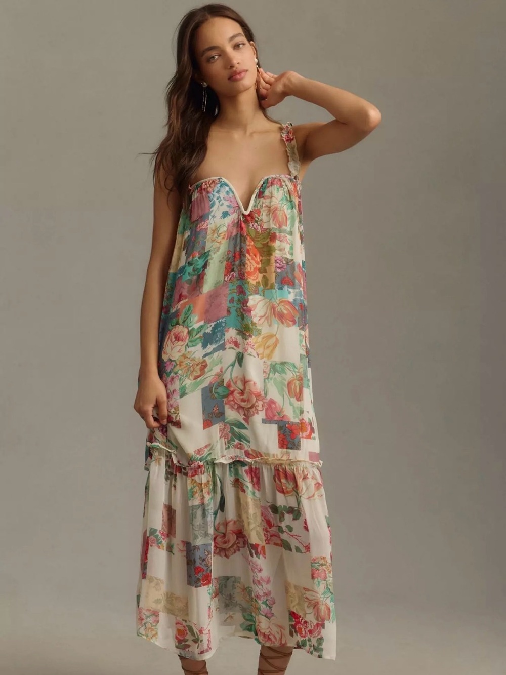 Anthropologie Chiffon Shift Midi Dress